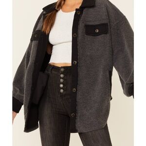 Free People Charcoal Teddy Jacket